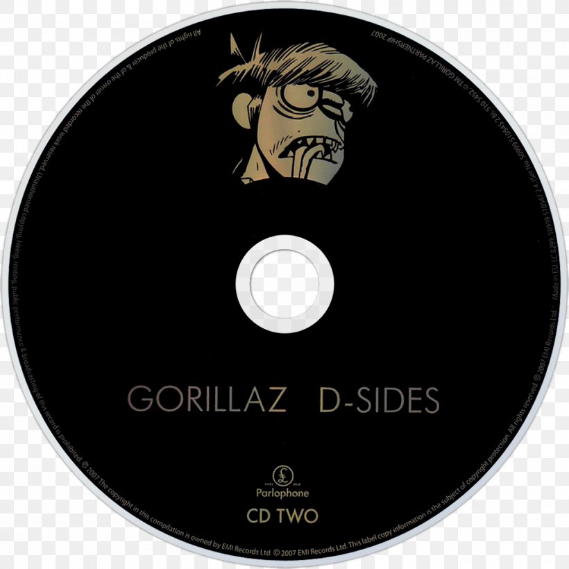 Compact Disc D-Sides Gorillaz G Sides Album, PNG, 1000x1000px, Watercolor, Cartoon, Flower, Frame, Heart Download Free