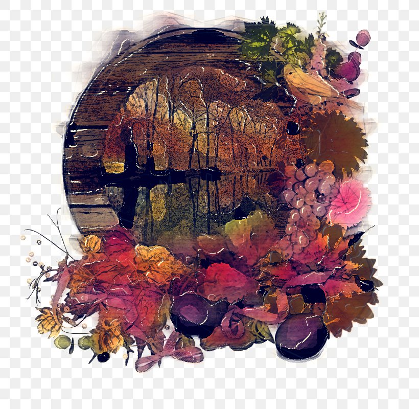 Purple Flower Wreath, PNG, 800x800px, Floral Design, Autumn, Flower, Hydrangea, Leaf Download Free