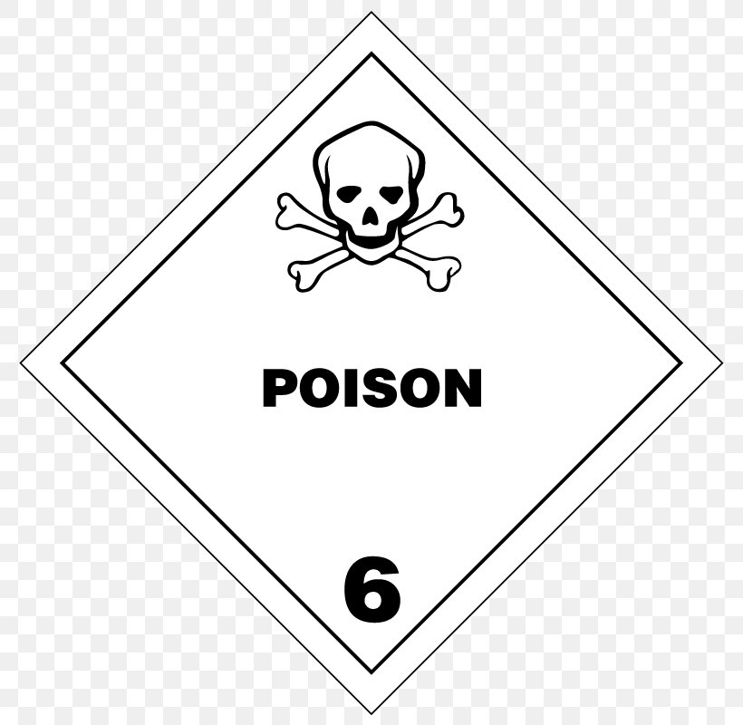 Dangerous Goods Placard HAZMAT Class 6 Toxic And Infectious Substances Poison UN Number, PNG, 800x800px, Dangerous Goods, Area, Art, Black, Black And White Download Free