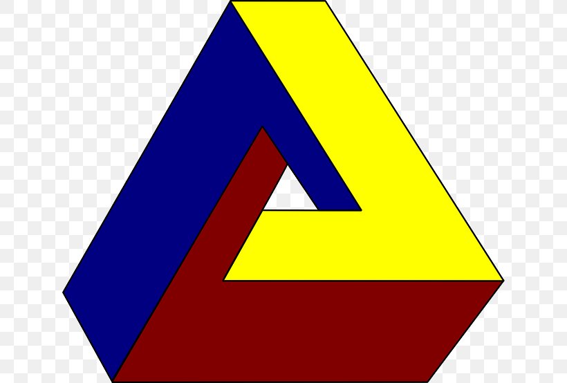 Penrose Triangle Optical Illusion Optics Clip Art, PNG, 640x554px, Penrose Triangle, Area, Brand, Drawing, Eye Download Free