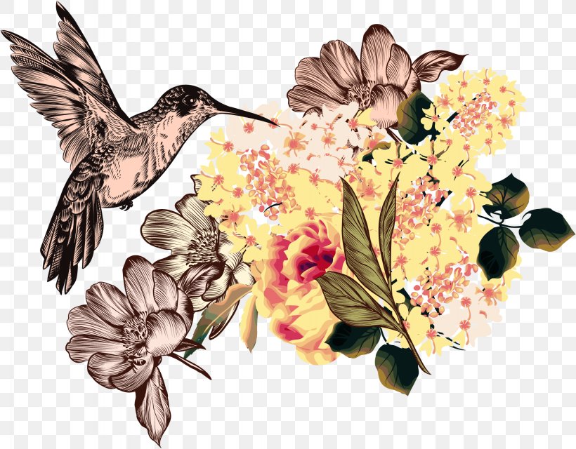 Bee Hummingbird Illustration, PNG, 2048x1600px, Bee, Art, Bird, Designer, Fauna Download Free
