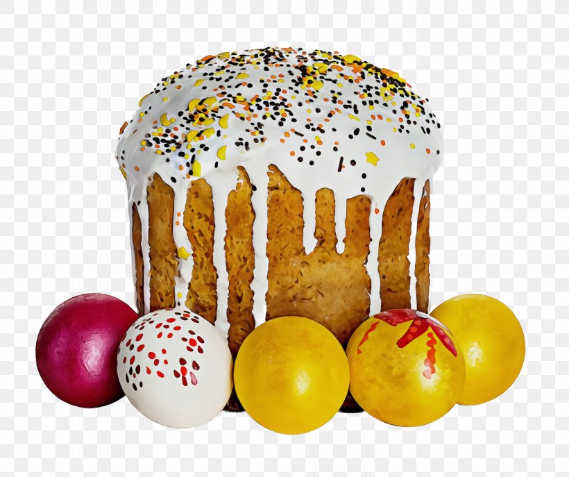 Kulich Food Baking Cup Dessert Yellow, PNG, 2184x1832px, Watercolor, Baked Goods, Baking Cup, Cake, Cuisine Download Free