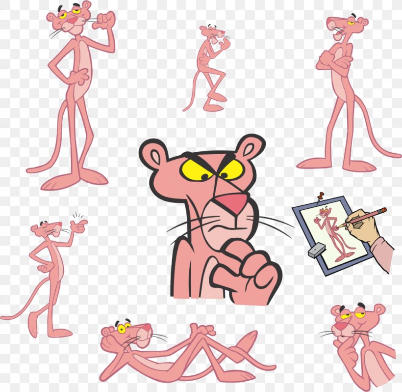 Cartoon The Pink Panther Inspector Clouseau, PNG, 1024x997px, Watercolor, Cartoon, Flower, Frame, Heart Download Free