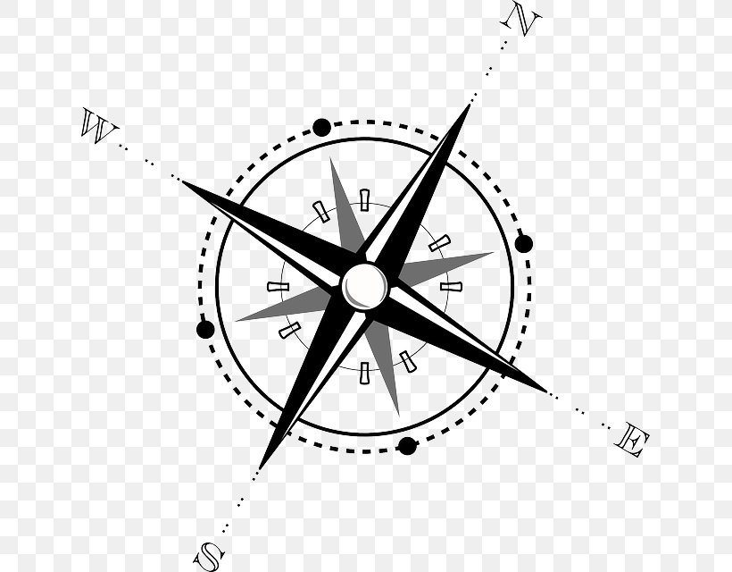 Windows Metafile Compass Rose Clip Art, PNG, 637x640px, Windows Metafile, Area, Bicycle Part, Bicycle Wheel, Black And White Download Free