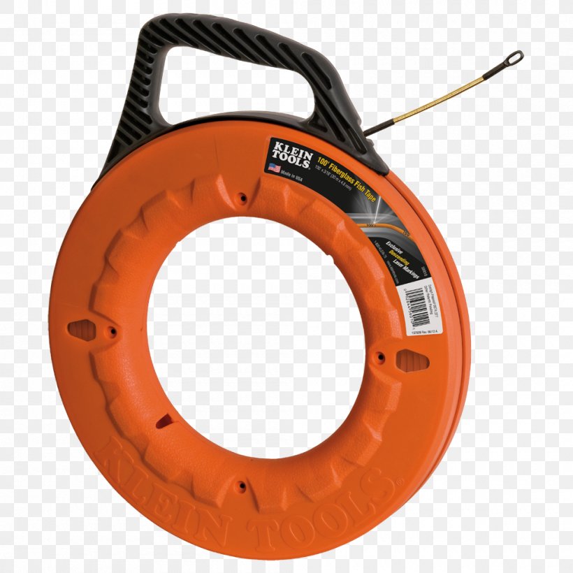 Klein Tools 50 Ft. Non-Conductive Fiberglass Fish Tape Electrical Fish Tape 762 M With Reel 64mm Wide Klein Tools 56005 Klein Tools Navigator Fiberglass Fish Tape, PNG, 1000x1000px, Fish Tape, Electrical Wires Cable, Electricity, Hardware, Klein Tools Download Free