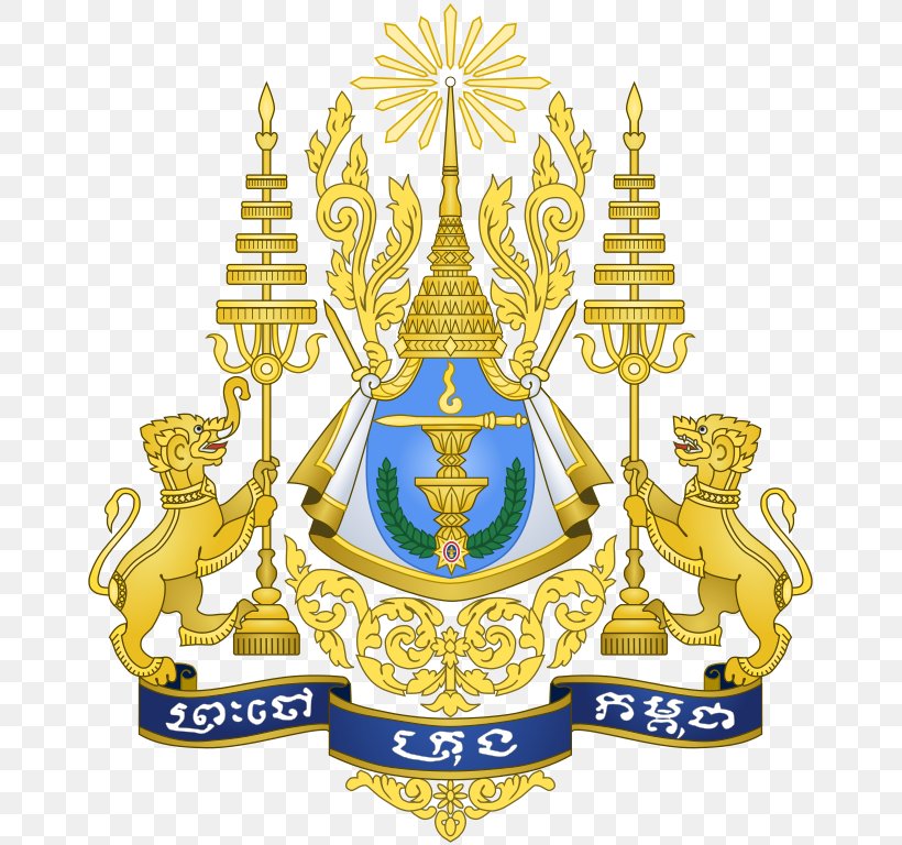 Royal Arms Of Cambodia Royal Coat Of Arms Of The United Kingdom Flag Of Cambodia, PNG, 671x768px, Cambodia, Coat Of Arms, Crown, Flag, Flag Of Cambodia Download Free