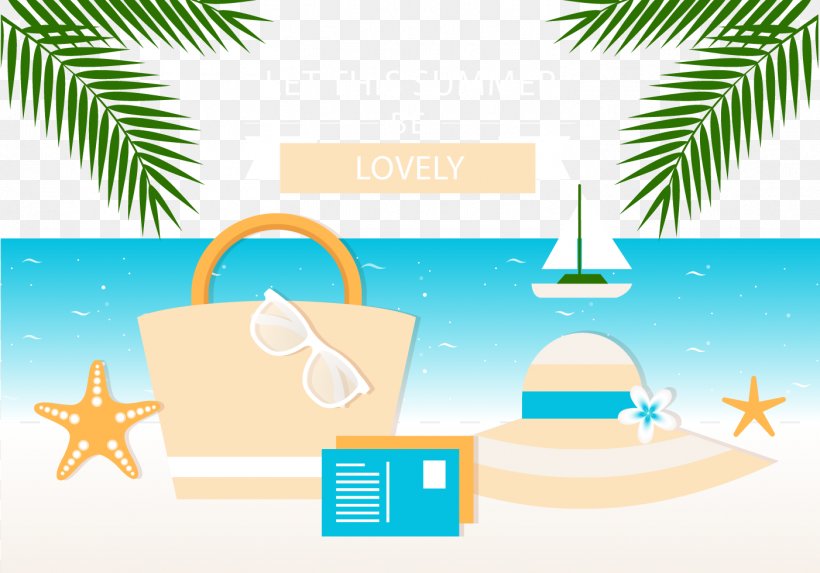 Beach Euclidean Vector, PNG, 1401x980px, Beach, Area, Brand, Gratis, Hat Download Free