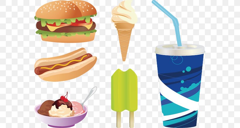 Hamburger Soft Drink Hot Dog Junk Food Fast Food, PNG, 585x437px, Hamburger, American Food, Candy, Drawing, Fast Food Download Free