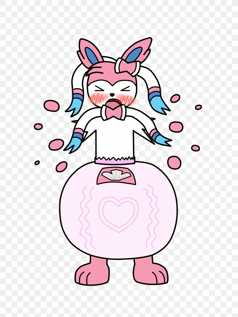 Diapering Sylveon Inflation, PNG, 4200x5600px, Watercolor, Cartoon, Flower, Frame, Heart Download Free