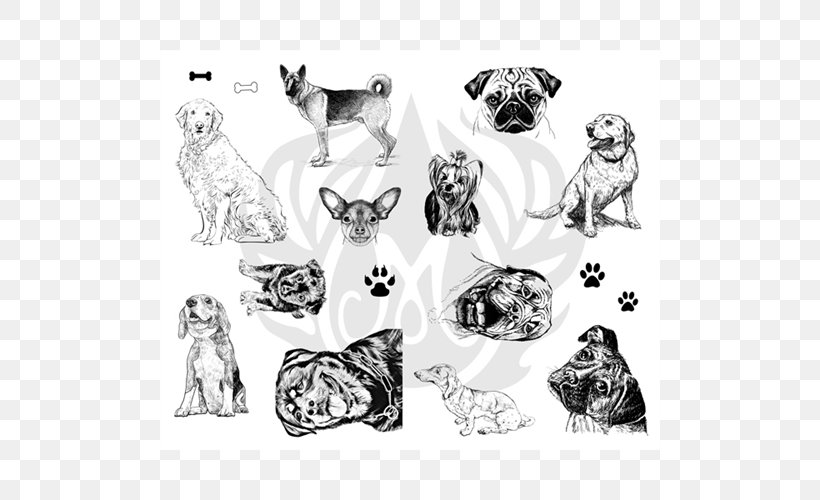 Screen Printing Dog Breed Ceramic Pattern, PNG, 500x500px, Screen Printing, Animal Figure, Art, Artwork, Black And White Download Free