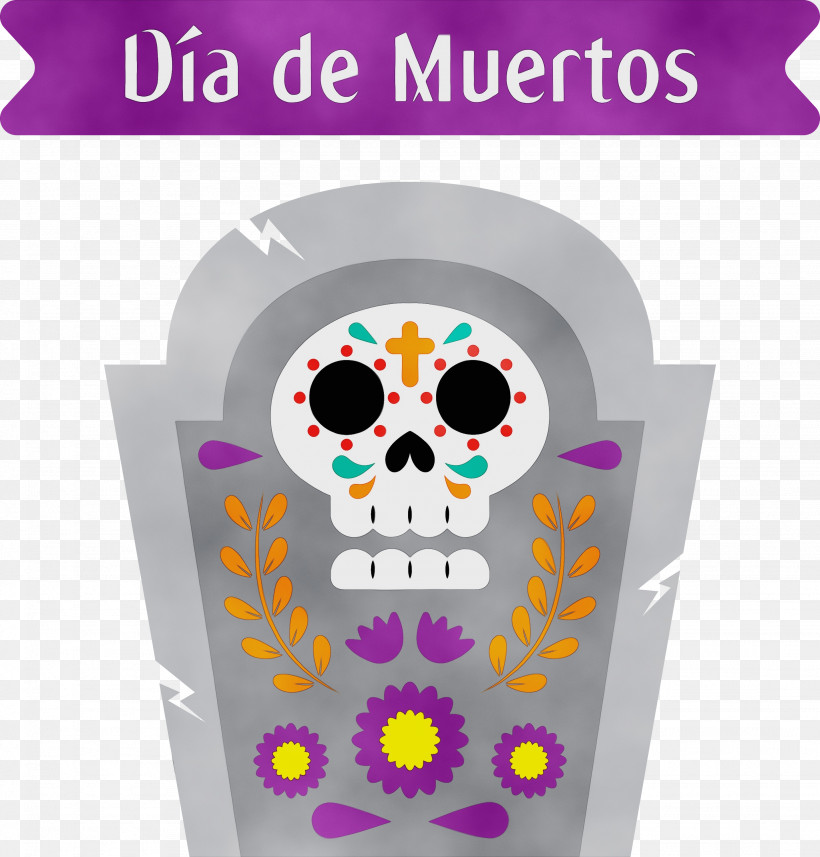 Purple Font Flower Meter, PNG, 2868x3000px, Day Of The Dead, D%c3%ada De Muertos, Flower, Meter, Paint Download Free