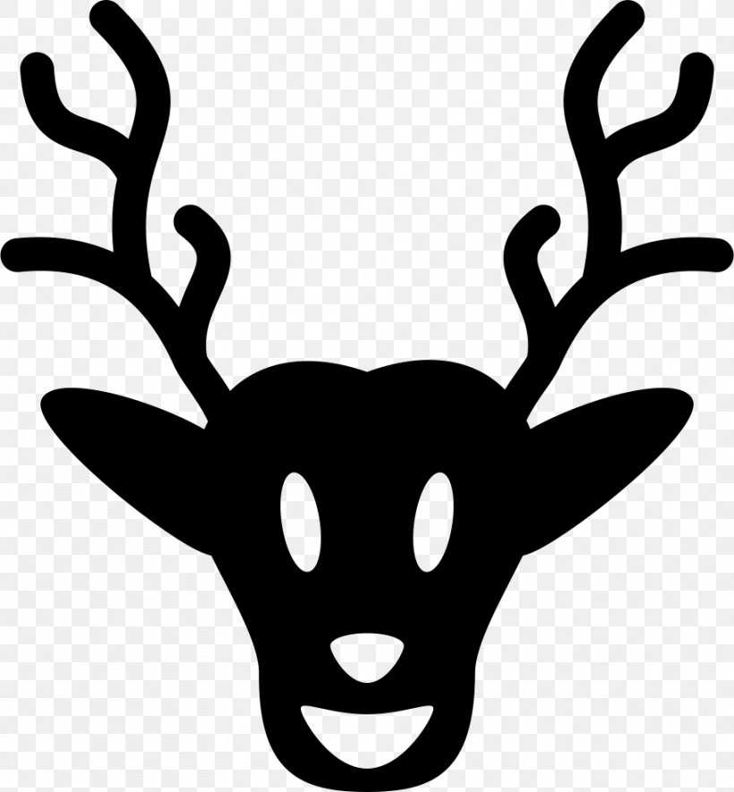 Deer Santa Claus Christmas, PNG, 908x980px, Deer, Antler, Artwork, Black And White, Christmas Download Free