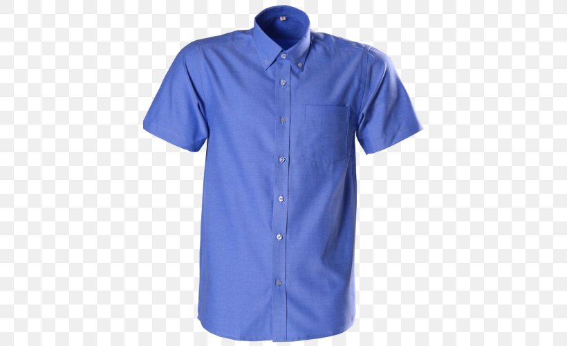 T-shirt Oxford Dress Shirt Clothing, PNG, 500x500px, Tshirt, Blue, Button, Clothing, Cobalt Blue Download Free