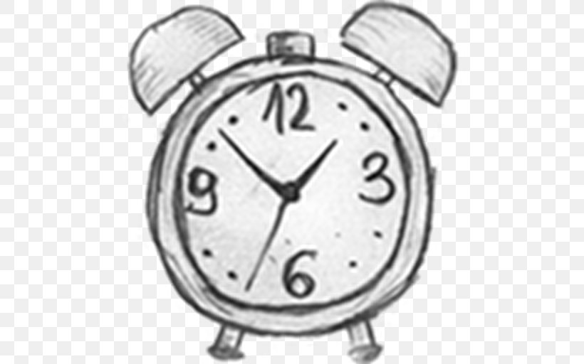 Alarm Clocks Drawing Aiguille, PNG, 512x512px, Alarm Clocks, Aiguille, Alarm Clock, Black And White, Clock Download Free