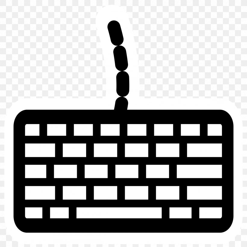 Computer Keyboard Clip Art, PNG, 2400x2400px, Computer Keyboard, Area, Black, Black And White, Brand Download Free