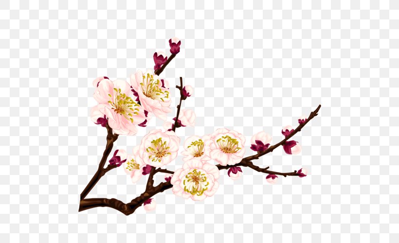 Ink Wash Painting Watercolor Painting, PNG, 500x500px, Ink Wash Painting, Blossom, Branch, Cherry Blossom, Cut Flowers Download Free
