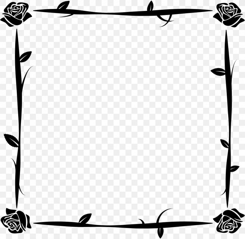 Picture Frames Flower, PNG, 982x956px, Picture Frames, Area, Black, Black And White, Branch Download Free