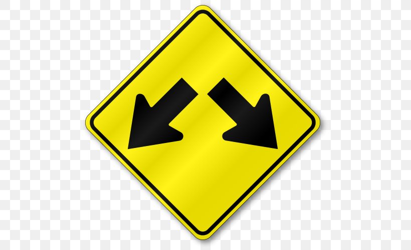 Traffic Sign Warning Sign Manual On Uniform Traffic Control Devices Arrow, PNG, 500x500px, Traffic Sign, Chevron, Hazard Symbol, Highway, Road Download Free