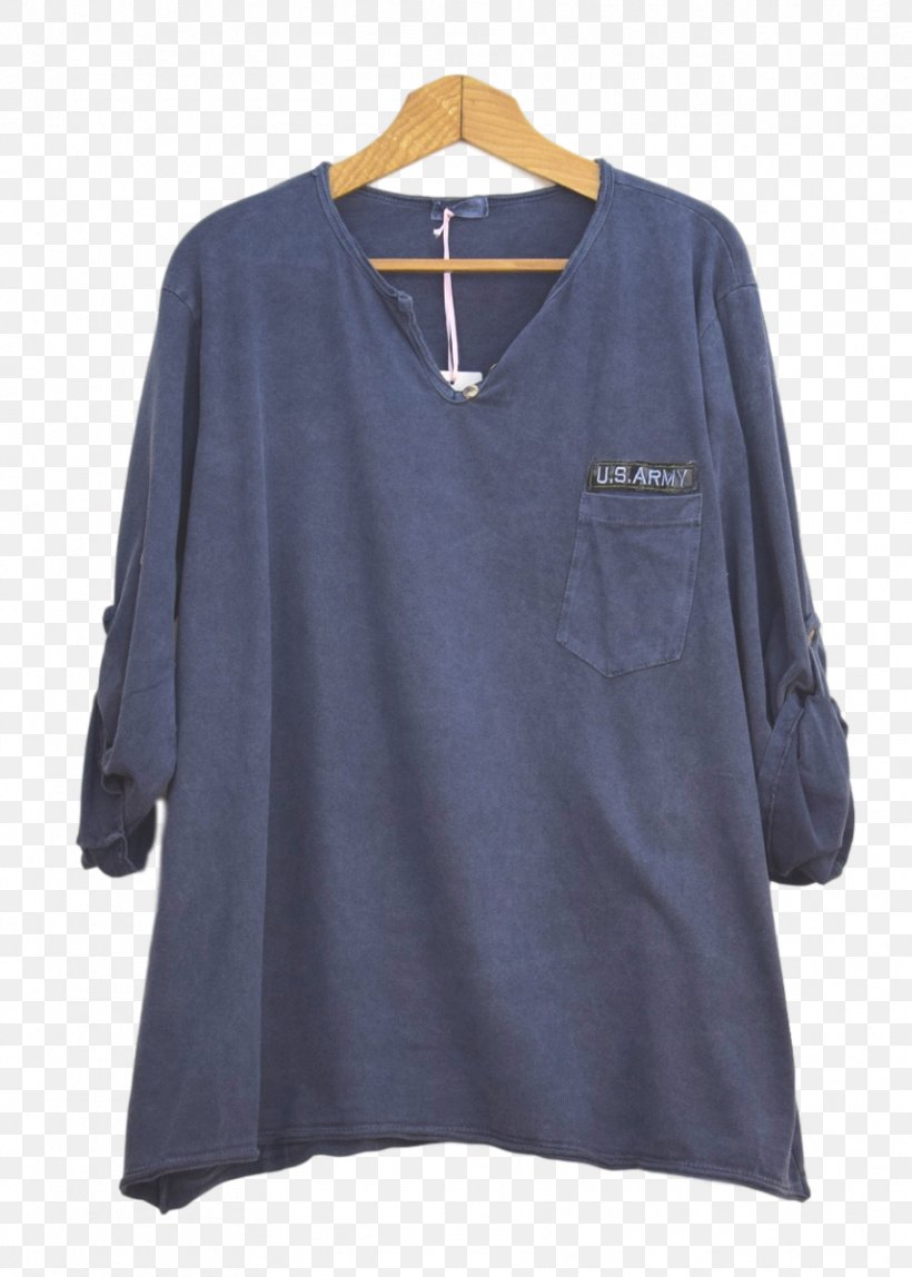 Long-sleeved T-shirt Long-sleeved T-shirt Blouse Button, PNG, 857x1200px, Sleeve, Barnes Noble, Blouse, Button, Electric Blue Download Free
