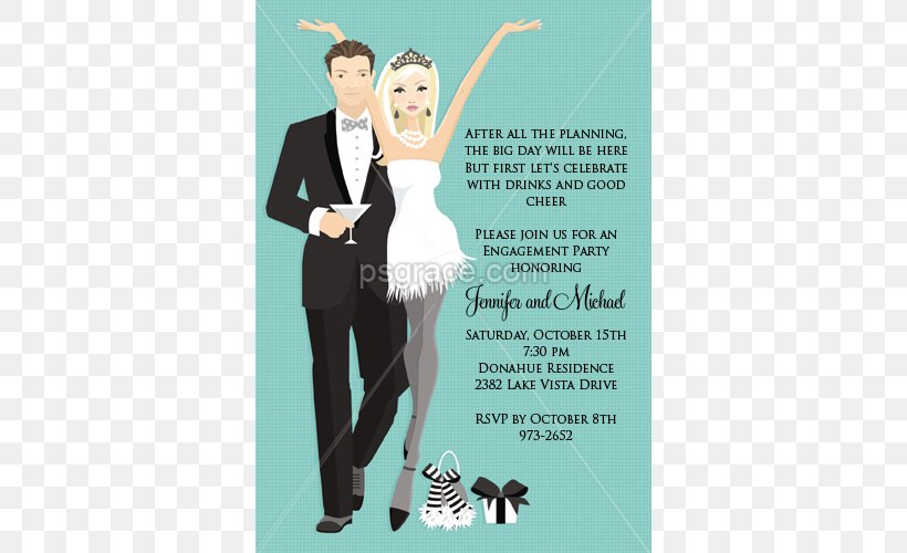 Wedding Invitation Bridal Shower Bride Engagement Party, PNG, 500x500px, Wedding Invitation, Advertising, Bridal Shower, Bride, Bridegroom Download Free
