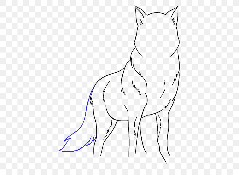 sitting wolf drawing