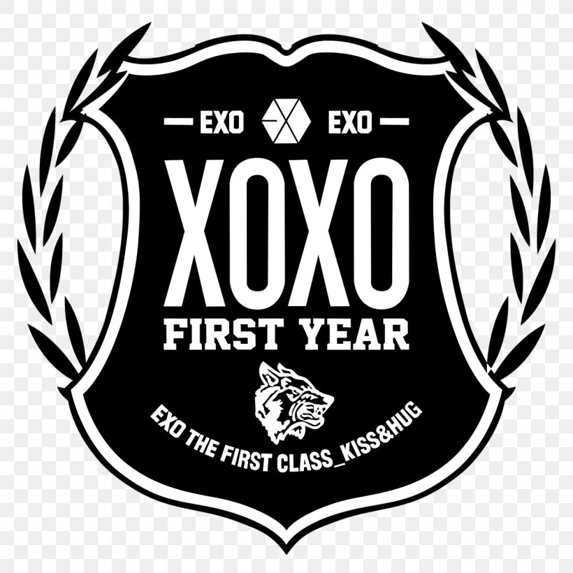 EXO Wolf XOXO Song Logo, PNG, 1280x1280px, Exo, Badge, Black And White, Brand, Crest Download Free