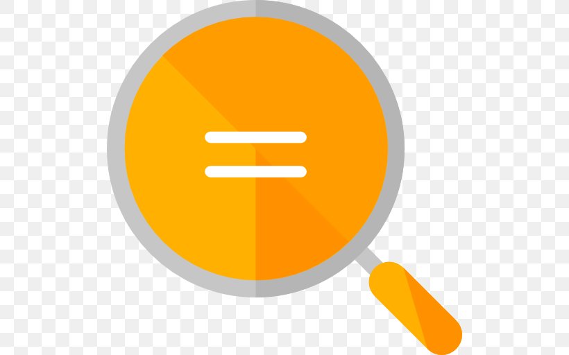 Equals Sign Euclidean Vector Icon, PNG, 512x512px, Equals Sign, Area, Magnifying Glass, Orange, Parallel Download Free
