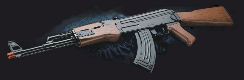 Firearm AK-47 Weapon BB Gun Trigger, PNG, 2672x880px, Watercolor, Cartoon, Flower, Frame, Heart Download Free