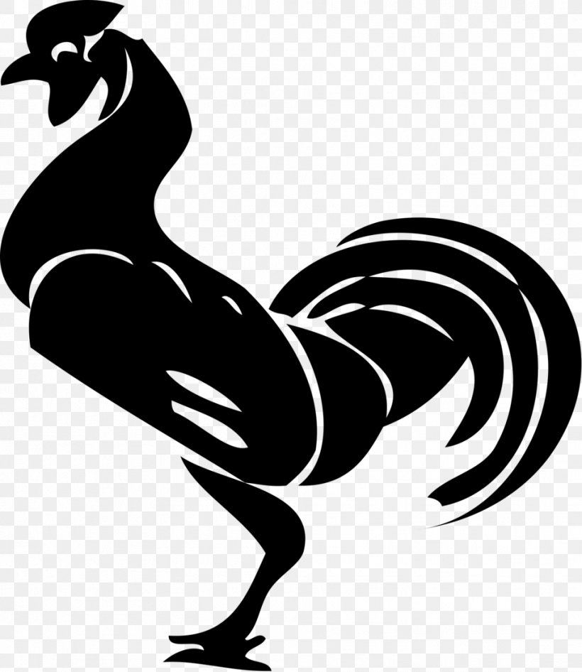 Polish Chicken Rooster Clip Art, PNG, 958x1106px, Polish Chicken, Artwork, Beak, Bird, Black And White Download Free