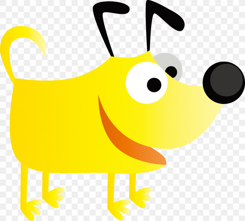 Yellow Cartoon, PNG, 3000x2702px, Cute Cartoon Dog, Cartoon, Yellow Download Free