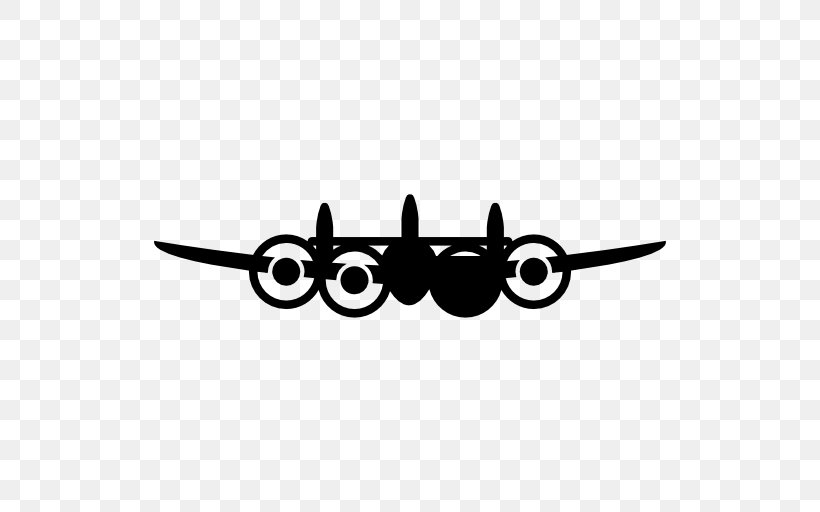 Airplane Air Transportation, PNG, 512x512px, Airplane, Air Transportation, Black And White, Drawing, Logo Download Free