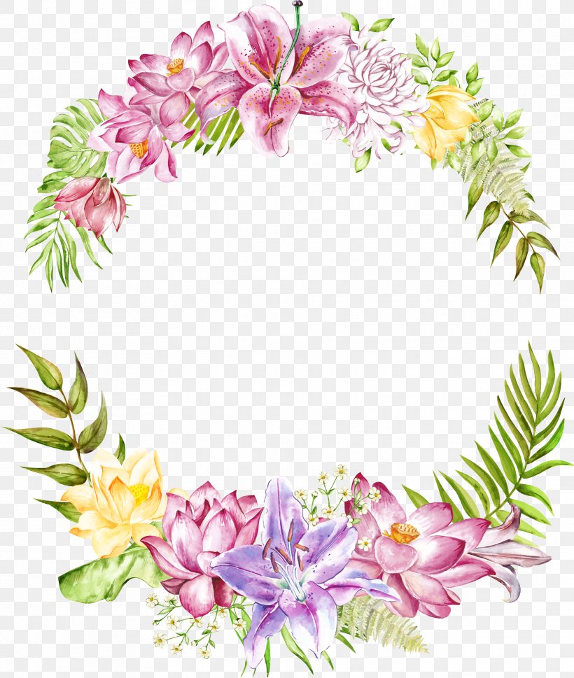Watercolor Wreath Background, PNG, 1874x2215px, Floral Design, Cut Flowers, Flower, Flower Bouquet, Lei Download Free