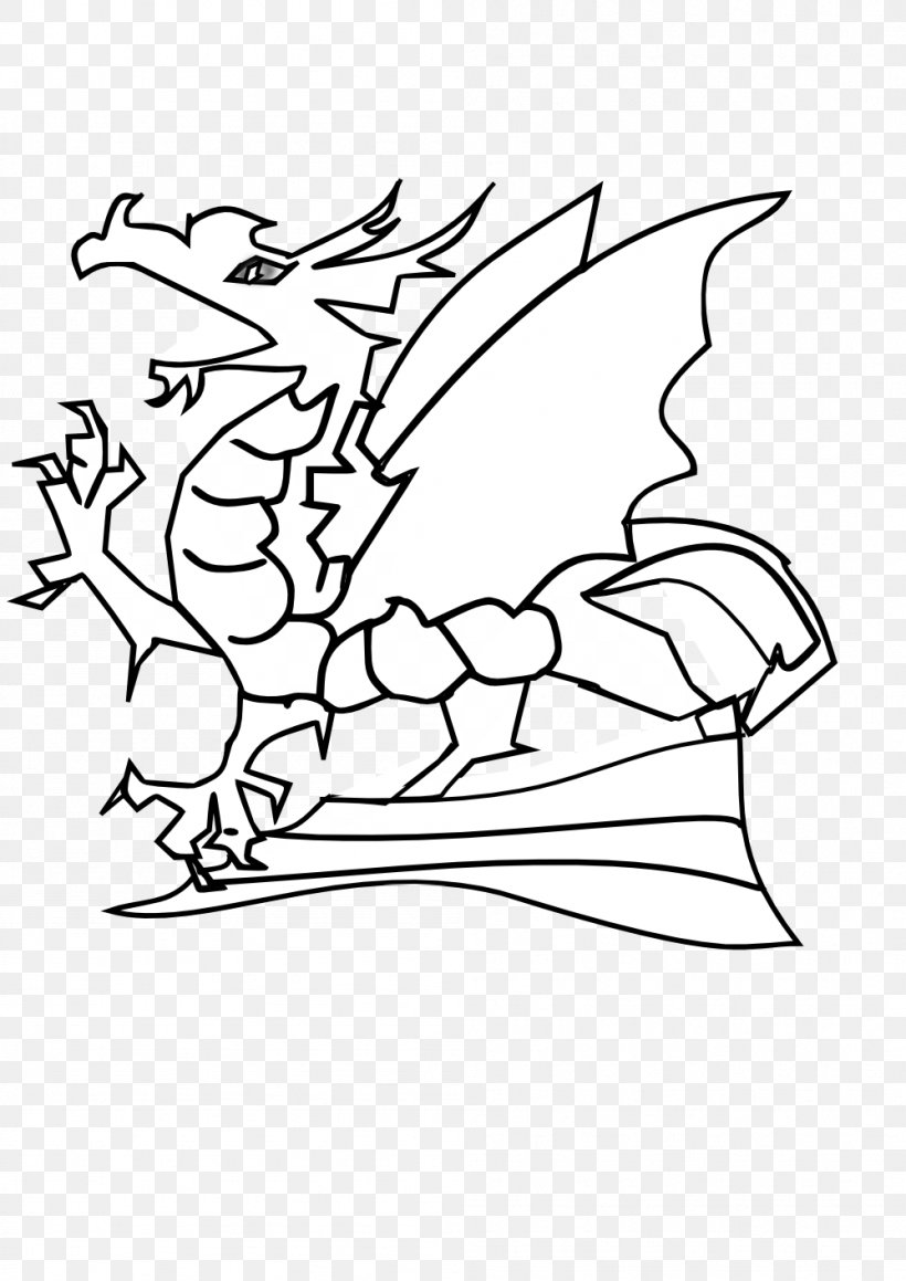 Dragon Black And White Clip Art, PNG, 999x1413px, Dragon, Area, Art, Bearded Dragons, Bird Download Free