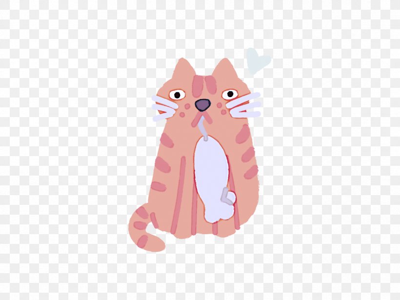 Pink Nose Cartoon Cat Tail, PNG, 1216x912px, Pink, Cartoon, Cat, Fawn, Kitten Download Free
