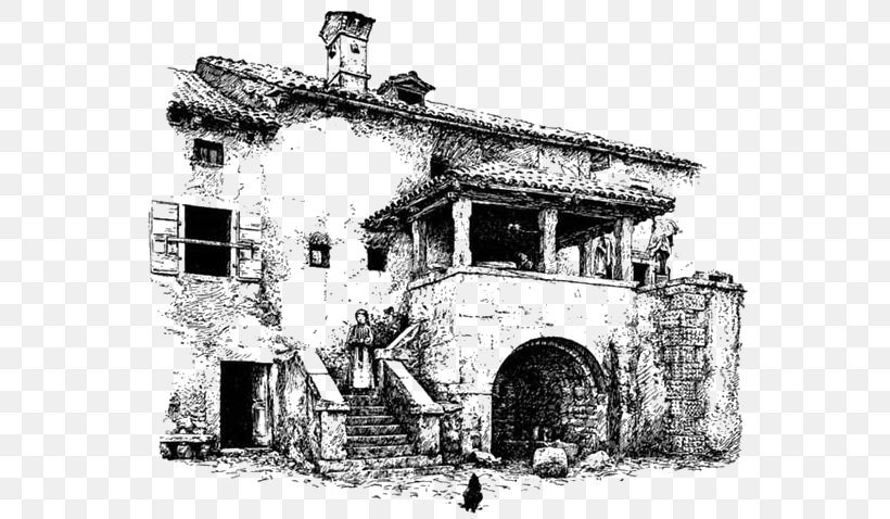 Italy Farmhouse Drawing, PNG, 564x478px, Italy, Arch, Barn, Black And White, Building Download Free