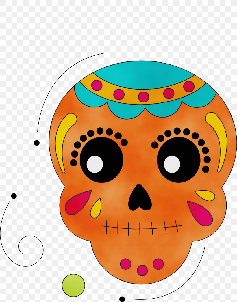 Yellow Smiley, PNG, 2351x3000px, Calavera, La Calavera Catrina, Paint, Smiley, Sugar Skull Download Free