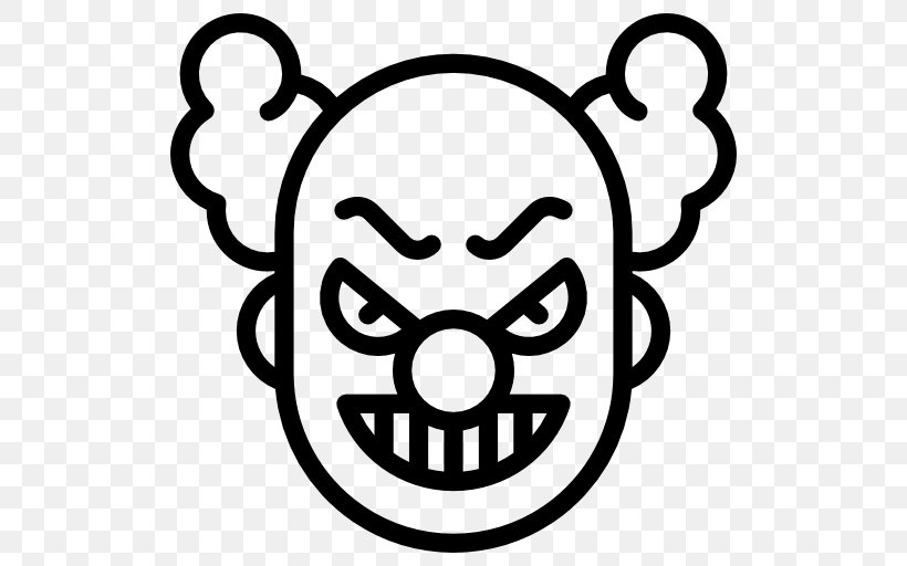 Evil Clown YouTube Clip Art, PNG, 512x512px, Evil Clown, Black And White, Clown, Halloween, Joker Download Free