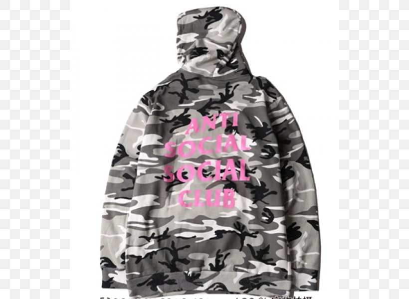 Hoodie T-shirt Camouflage Sweater Streetwear, PNG, 600x600px, Hoodie, Anti Social Social Club, Bluza, Camouflage, Champion Download Free