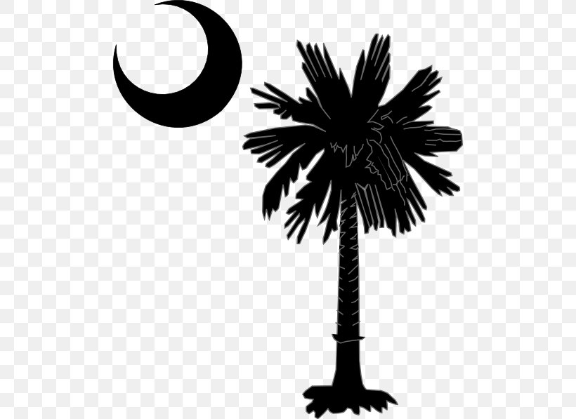 Flag Of South Carolina Sabal Palm Palm Trees Clip Art, PNG, 498x597px, South Carolina, Arecales, Black And White, Borassus Flabellifer, Branch Download Free