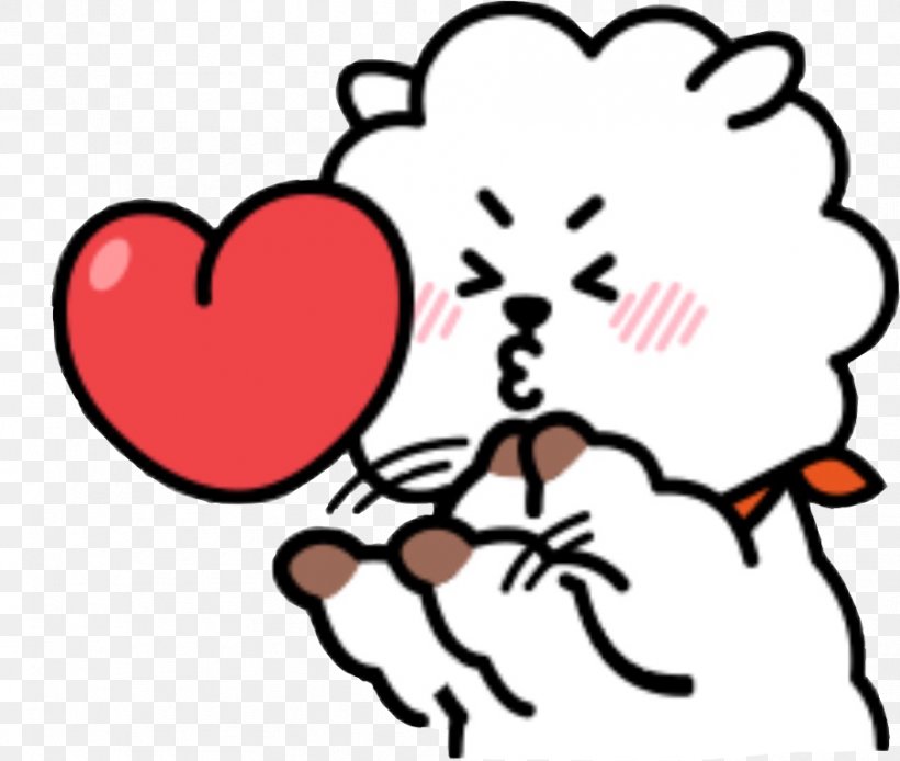 BTS Line Friends Sticker, PNG, 905x767px, Watercolor, Cartoon, Flower, Frame, Heart Download Free