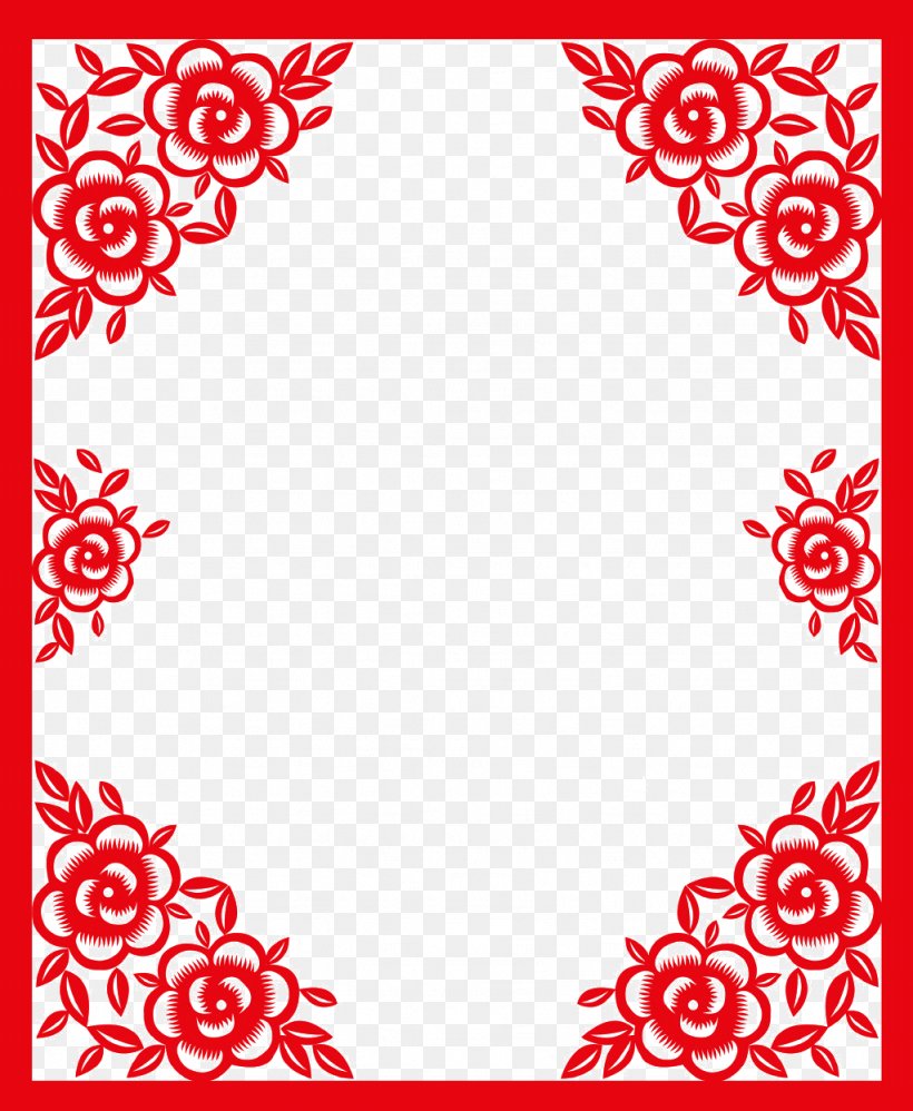 Red Chinese Paper-cut Style Elements, PNG, 1024x1247px, Chinese New Year, Area, Black And White, Chinese Paper Cutting, Dog Download Free