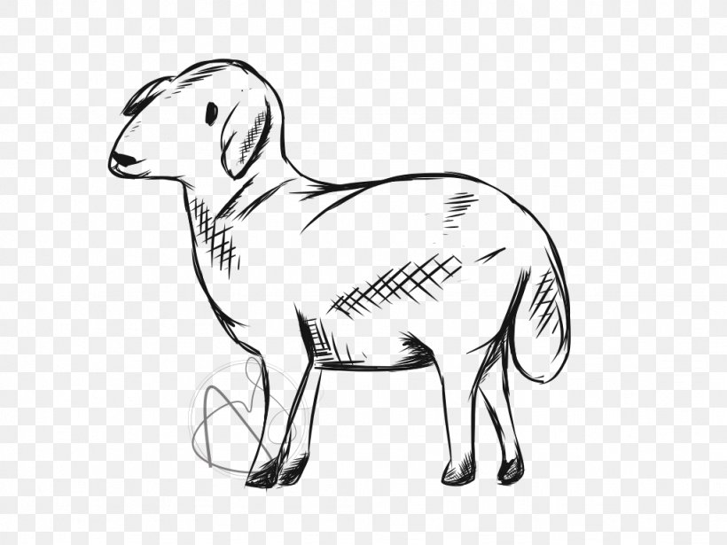 Sheep Goat Cattle Drawing Line Art, PNG, 1024x768px, Sheep, Animal, Animal Figure, Artwork, Black And White Download Free
