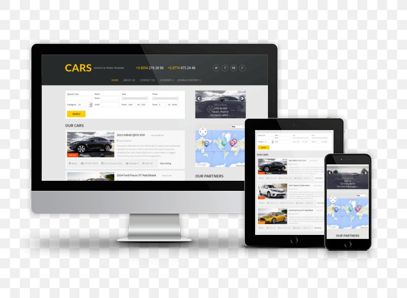 Car Responsive Web Design Joomla Web Template System, PNG, 800x600px, Car, Bootstrap, Brand, Car Dealership, Communication Download Free