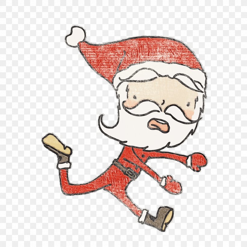 Santa Claus, PNG, 1800x1800px, Watercolor, Cartoon, Fictional Character, Finger, Paint Download Free