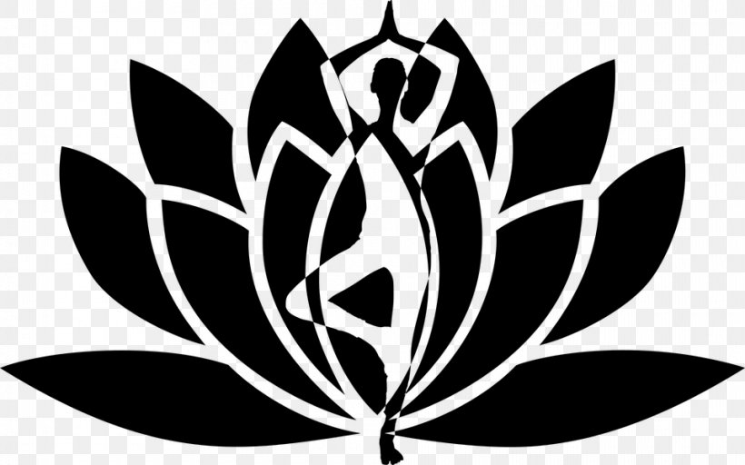 Lotus Position Yoga Clip Art, PNG, 960x600px, Lotus Position, Black And White, Flora, Flower, Flowering Plant Download Free