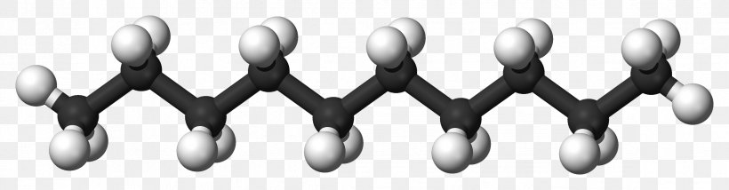 Decane Molecular Model Molecule Ball-and-stick Model Chemical Formula, PNG, 2344x612px, Decane, Alkane, Ballandstick Model, Black And White, Butane Download Free