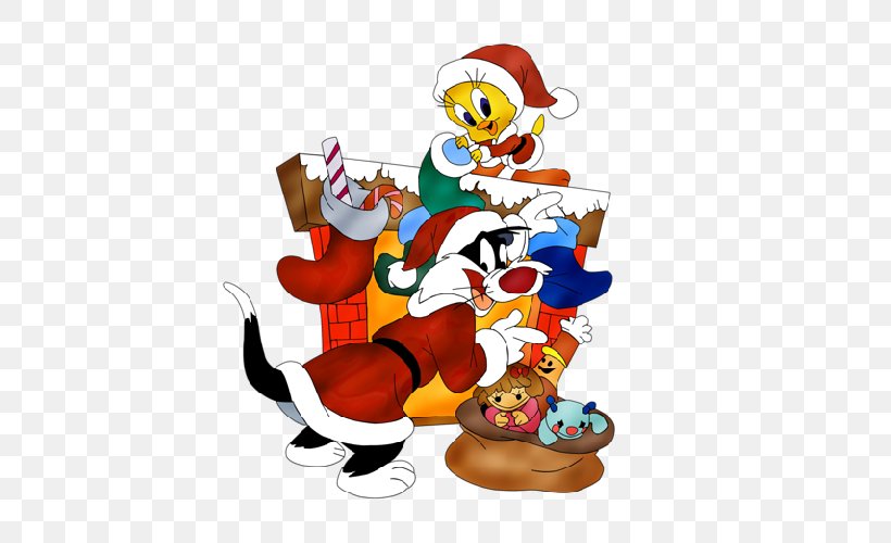 Tweety Sylvester Bugs Bunny Marvin The Martian Christmas, PNG, 500x500px, Tweety, Art, Bugs Bunny, Cartoon, Christmas Download Free