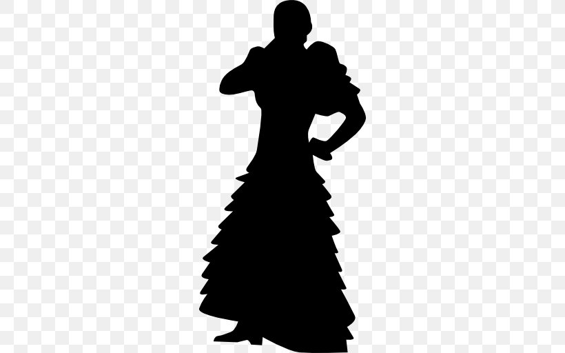 Dress Silhouette Download Dance, PNG, 512x512px, Dress, Arm, Black, Black And White, Clothing Download Free