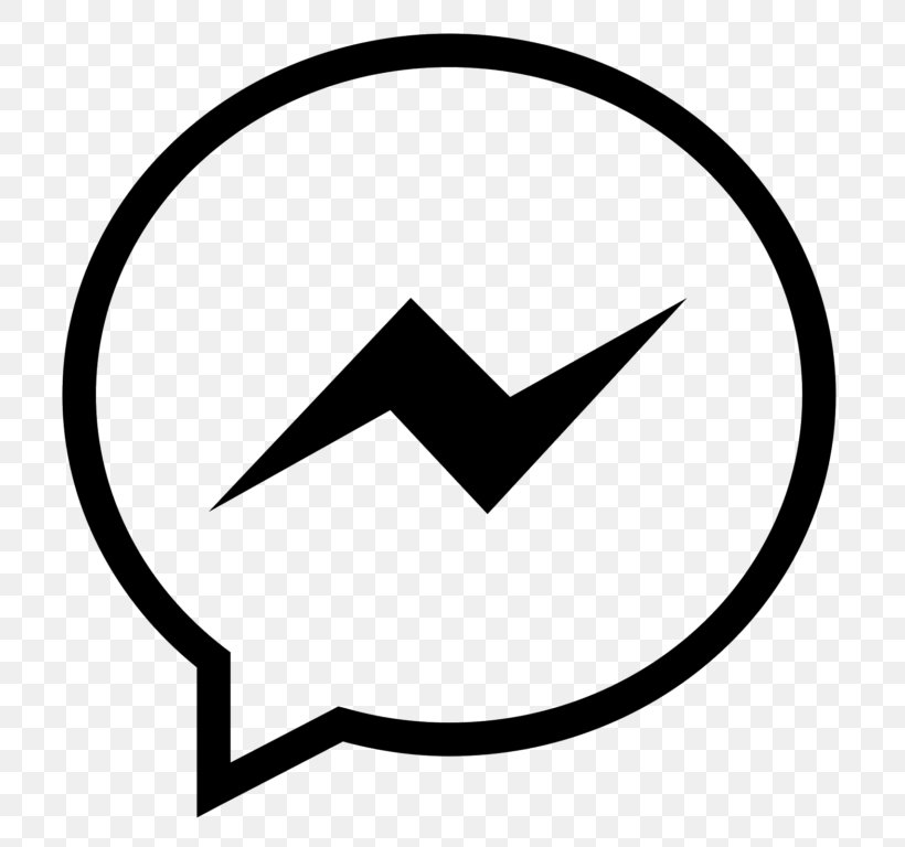 Facebook Messenger Facebook, Inc. Symbol, PNG, 768x768px, Facebook Messenger, Area, Black, Black And White, Brand Download Free
