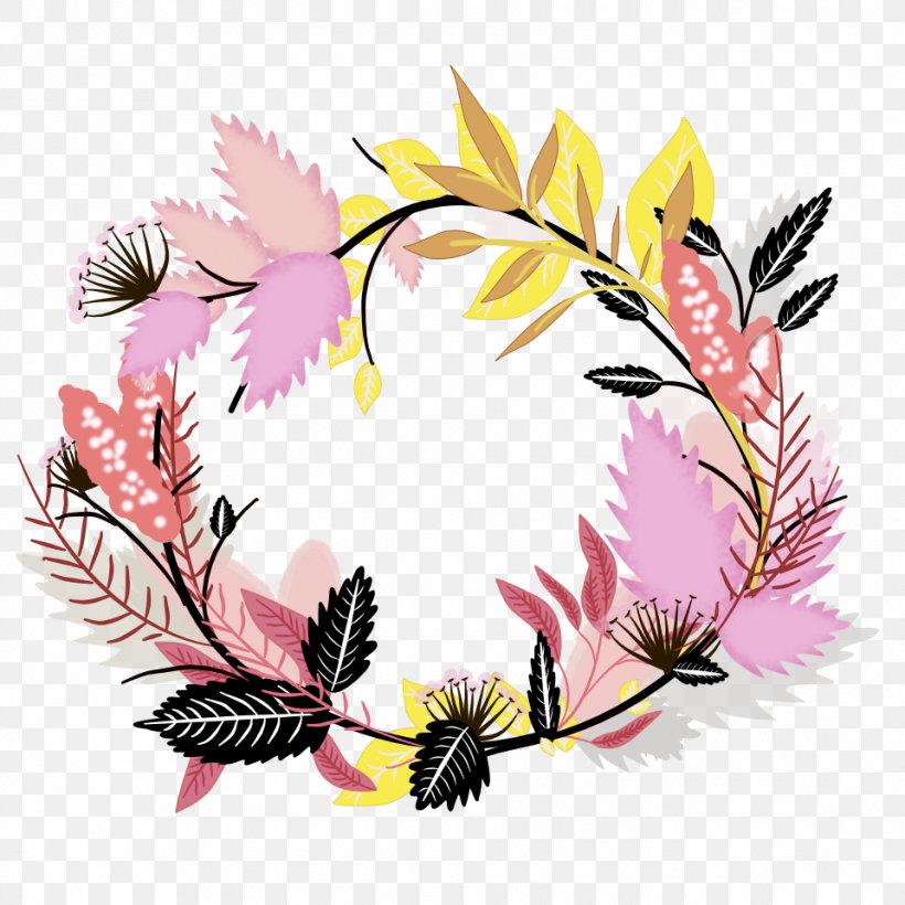 Flower Floral Design Wreath Blume Clip Art, PNG, 960x960px, Flower, Art, Blume, Branch, Crown Download Free